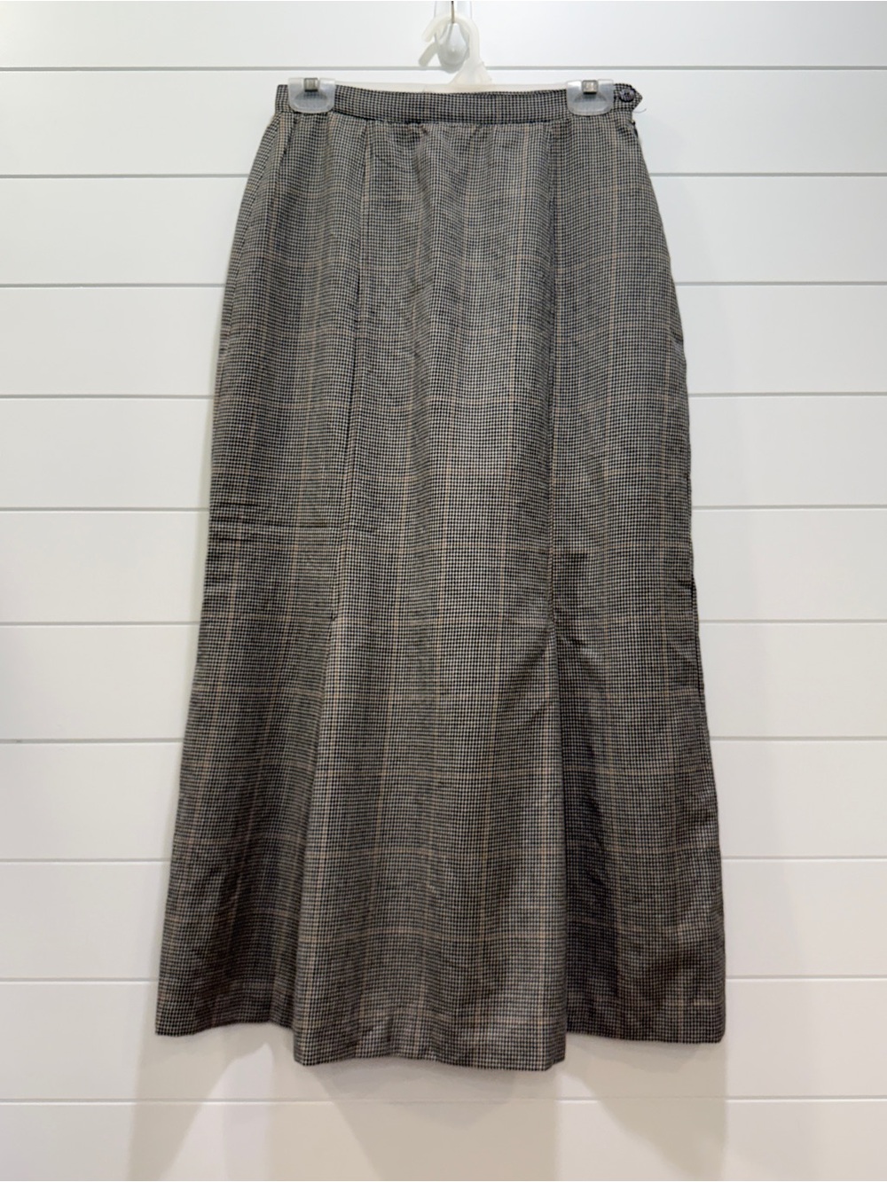 Vintage Barry Bricken houndstooth virgin wool skirt